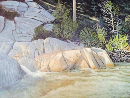 Clicks-Creek-tributary-of-Little-Kern-Golden-Trout-Wilderness-1980-oil-18-X-24