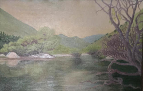 Kern-River-below-Lake-Isabella-Placid-water-And-Willow-1981-oil-16-X-24